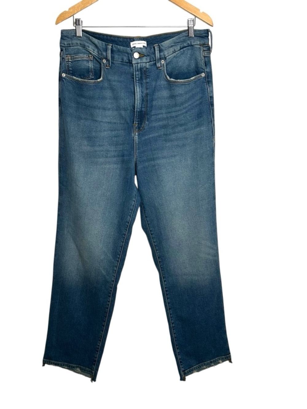 Good American Good Boy Crop Baby Step Hem with Stretch Woman’s Size 14/32 - Picture 3 of 9